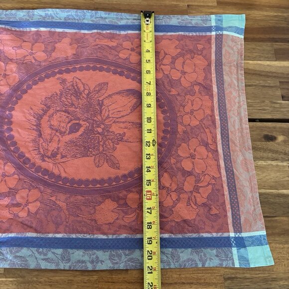 Garnier Thiebaut French Cotton Dish Towel Floral Rabbit Bunny Decor Multicolor - Picture 4 of 15